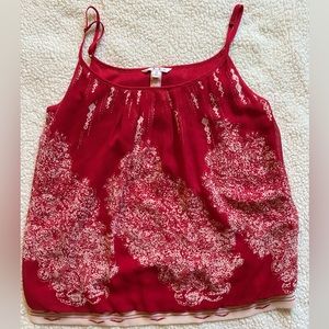 CAbi Printed Red Blouse